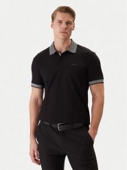 BOSS Polo 50554583 Czarny Regular Fit. Czarne koszulki polo męskie Boss, m, bez wzorów, z bawełny, bez ramiączek. Za 499.99 zł.
