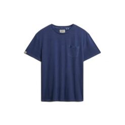 T-shirt lniany z kieszenią Superdry Classic. Niebieskie t-shirty męskie Superdry., xl, bez wzorów, z bawełny, klasyczne, bez kołnierzyka. Za 145.70 zł.