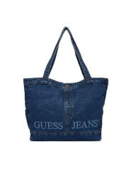Guess Jeans Torebka M4BZ67 D5RH0 Niebieski. Niebieskie torebki do ręki damskie Guess Jeans, z aplikacjami, z jeansu, bez dodatków. Za 149.99 zł.