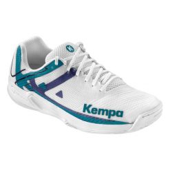 Damskie buty halowe Kempa Wing 2.0. Białe obuwie sportowe damskie Kempa, bez wzorów, do piłki ręcznej. W wyprzedaży za 454.50 zł.