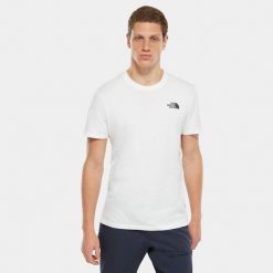 Koszulka turystyczna męska The North Face M Simple Dome Tee. Białe koszulki sportowe męskie The North Face, m, bez wzorów, bez kołnierzyka, bez ramiączek, trekkingowe. Za 106.00 zł.