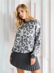 Żakardowy sweter - wielobarwny. Swetry damskie Sinsay, l, bez wzorów, z żakardem, bez kołnierzyka, bez ramiączek, długie, bez kaptura. Za 59.99 zł.
