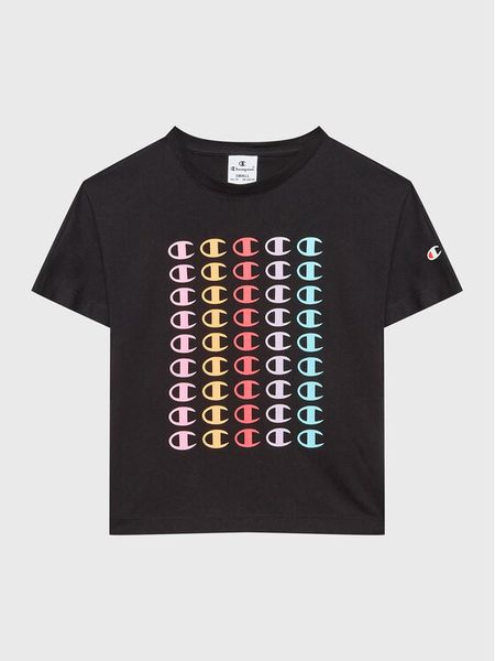 Champion T-Shirt 404618 Czarny Regular Fit. Czarne t-shirty i topy dla dziewczynek Champion, bez wzorów, z bawełny, bez ramiączek. Za 39.99 zł.