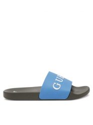 Guess Klapki F5GZ06 BB00F Niebieski. Niebieskie klapki męskie Guess, z tworzywa sztucznego. Za 119.99 zł.