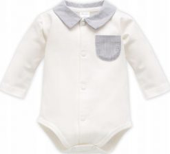 PINOKIO Body z długim rękawem chrzest dla chłopca niemowlęce Charlie Pinokio 56 (51 - 56 cm). Body niemowlęce Pinokio, bez wzorów, bez ramiączek. Za 51.33 zł.