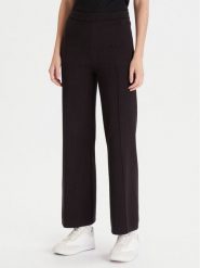Calvin Klein Spodnie dzianinowe LV044D368G Czarny Wide Leg. Czarne spodnie materiałowe damskie Calvin Klein, s, bez wzorów, z dzianiny. Za 559.99 zł.