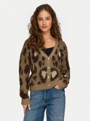 ONLY Kardigan Edelie 15353090 Brązowy Regular Fit. Brązowe kardigany damskie Only, m, bez wzorów, z syntetyku. Za 179.99 zł.