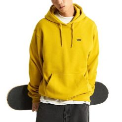 Bluza polarowa VANS LEFT CHEST II LOOSE PO Żółty. Żółte bluzy męskie Vans, m, bez wzorów, z polaru, bez kaptura. Za 344.50 zł.