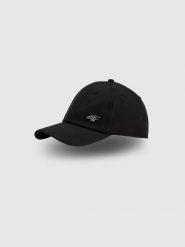 4F Czapka z daszkiem strapback uniseks - czarna L/XL (60cm). Czarne czapki i kapelusze damskie 4f, bez wzorów, klasyczne. Za 69.99 zł.