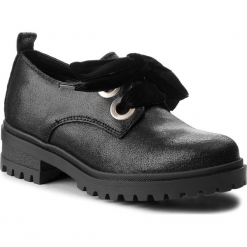 Oxfordy TOMMY JEANS - Metallic Cleated Sho EN0EN00378 Black 990. Czarne półbuty damskie Tommy Jeans, z jeansu. W wyprzedaży za 439.00 zł.