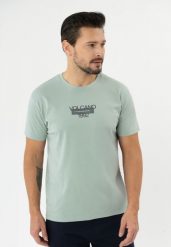 Bawełniana koszulka, Comfort Fit, T-CALVI. T-shirty męskie Volcano, l, bez wzorów, z bawełny, klasyczne, bez kołnierzyka. Za 69.99 zł.