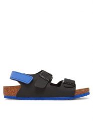 Birkenstock Sandały Milano As Kids 1029469 S Czarny. Czarne sandały chłopięce Birkenstock, ze skóry, bez zapięcia. Za 179.99 zł.
