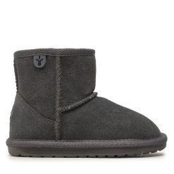 Śniegowce EMU Australia. Szare buty zimowe chłopięce Emu Australia, bez wzorów, bez zapięcia. Za 349.99 zł.