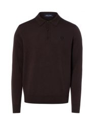 Fred Perry Sweter Mężczyźni Wełna brązowy, S. Brązowe swetry przez głowę męskie Fred Perry, m, bez wzorów, z dzianiny, bez kołnierzyka. Za 899.95 zł.