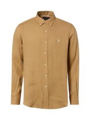 Polo Ralph Lauren koszula lniana Mężczyźni Regular Fit len brązowy, XXL. Brązowe koszule męskie Polo Ralph Lauren, m, bez wzorów, ze lnu, eleganckie, bez kołnierzyka, bez ramiączek. Za 599.95 zł.