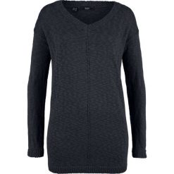 Sweter z dekoltem w serek bonprix czarny. Swetry damskie bonprix. Za 44.99 zł.