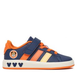 Sneakersy adidas. Niebieskie trampki i tenisówki chłopięce Adidas, bez wzorów, bez zapięcia. Za 199.99 zł.