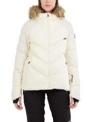 Damska kurtka narciarska Fundango Elyra Fur Padded. Białe kurtki damskie Fundango, l, z aplikacjami, z materiału, długie, bez kaptura, narciarskie. Za 499.00 zł.