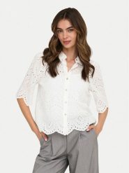 ONLY Koszula Valais 15351106 Kremowy Regular Fit. Białe koszule damskie Only, l, bez wzorów, z bawełny, bez kołnierzyka, bez ramiączek. Za 149.99 zł.