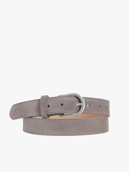 Brązowy pasek ze srebrną klamrą. Brązowe paski damskie Ryłko, bez wzorów, ze skóry, eleganckie. Za 129.99 zł.