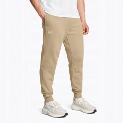 Spodnie Męskie Under Armour Dresowe Joggery Sportowe Rival Fleece M. Brązowe spodnie sportowe męskie Under Armour, m, bez wzorów, z dresówki, do biegania. Za 229.99 zł.