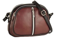 Listonoszka bordowa BARBERINI'S skórzana 03-5. Czerwone torebki shopper damskie Barberinis, bez wzorów, ze skóry, na ramię, bez dodatków. Za 172.99 zł.