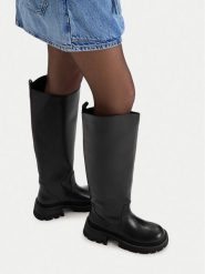 G-Star Raw Kozaki EO-GLCIE-GLC5559 Czarny. Czarne kozaki damskie G-Star, ze skóry, bez obcasa, na płaskiej podeszwie. Za 799.99 zł.