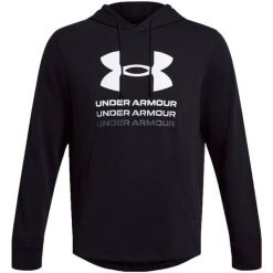 Męska Bluza Z Grafiką Rival Terry. Czarne bluzy męskie Under Armour, m, bez wzorów, bez kaptura. Za 376.99 zł.