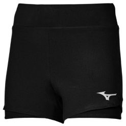 Spodenki tenisowe damskie Mizuno Flex Short. Czarne szorty damskie Mizuno, l, bez wzorów, z elastanu, eleganckie. Za 87.99 zł.