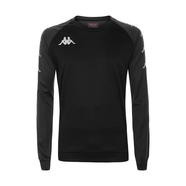 Bluza Kappa Parme. Czarne bluzy męskie Kappa, m, bez wzorów, z materiału, bez kaptura, na fitness i siłownię. Za 148.60 zł.