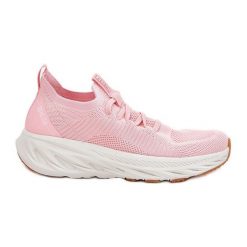 Wygodne Buty Sportowe Damskie Big Star RR274A131 HI-POLY System Różowe. Czerwone obuwie sportowe damskie bez wzorów. Za 263.63 zł.