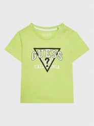 Guess T-Shirt I3RI03 K8HM0 Zielony Regular Fit. Zielone t-shirty dla chłopców Guess, z aplikacjami, z bawełny, bez ramiączek. Za 89.99 zł.