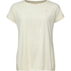 T-shirt damski LOAP Buda z nicią Lurex, lniany beż. Brązowe koszulki sportowe damskie LOOP, bez wzorów, ze lnu, klasyczne, bez kołnierzyka. Za 152.99 zł.