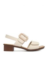 Rieker Sandały CEO-62663-61 Beżowy. Brązowe sandały damskie Rieker, bez wzorów, ze skóry, bez obcasa, na słupku, bez zapięcia. Za 299.99 zł.