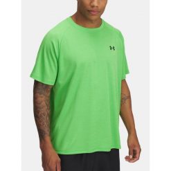 T-Shirt Męski Sportowy Under Armour Tech Textured. Zielone t-shirty męskie Under Armour, m, bez wzorów, sportowe, bez kołnierzyka. Za 89.99 zł.