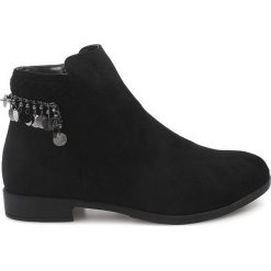 Czarne Zamszowe Botki LL113 Czarny. Czarne botki damskie ButyModne, z zamszu, klasyczne, bez obcasa, na obcasie, bez zapięcia. Za 89.00 zł.