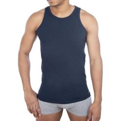 Fila Męski Tank Top Navy - Rozmiar S. Niebieskie koszulki sportowe męskie Fila, m, bez wzorów, z bawełny, bez kołnierzyka, bez ramiączek, do biegania. Za 144.99 zł.