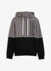 Bluza z kapturem z czystej bawełny organicznej. Czarne bluzy męskie bonprix, m, bez wzorów, z bawełny, z kapturem. Za 119.99 zł.