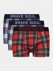 Brave Soul Komplet 3 par bokserek MBX-606ANTHONY Kolorowy Regular Fit. Bokserki męskie Brave Soul, m, bez wzorów, z bawełny. Za 79.99 zł.