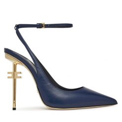 Szpilki Elisabetta Franchi. Niebieskie szpilki damskie Elisabetta Franchi, bez wzorów, bez obcasa, bez zapięcia. Za 1,899.00 zł.
