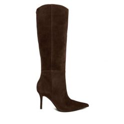 Kozaki Guess. Brązowe kozaki damskie Guess, bez obcasa, na szpilce. Za 1,259.00 zł.