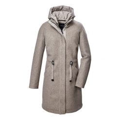 Parka dla kobiet Killtec GW 46. Brązowe parki damskie GIGA DX, bez wzorów, z materiału, z kapturem. Za 829.50 zł.
