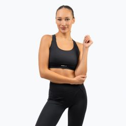 Biustonosz NEBBIA Agile. Czarne obuwie sportowe damskie Nebbia, bez wzorów, na fitness i siłownię. Za 119.99 zł.