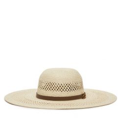 Kapelusz KARL LAGERFELD. Brązowe czapki i kapelusze damskie KARL LAGERFELD, bez wzorów. Za 329.99 zł.