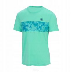 Koszulka tenisowa Fila Cailan. Zielone koszulki sportowe męskie Fila, xl, bez wzorów, z materiału, bez kołnierzyka, bez ramiączek, tenisowe. Za 139.99 zł.