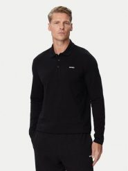 HUGO Polo Donoslong 50547358 Czarny Regular Fit. Czarne koszulki polo męskie Hugo, l, bez wzorów, z bawełny, bez ramiączek. Za 449.99 zł.