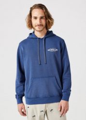 WRANGLER MĘSKA BLUZA GRAPHIC HOODIE NAVY 112350540 W671011976. Niebieskie bluzy męskie Wrangler, m, bez wzorów, bez kaptura. Za 199.99 zł.