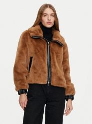 Dixie Futro V330K002A Brązowy Regular Fit. Brązowe płaszcze damskie Dixie, m, bez wzorów, z futra, bez kaptura. Za 1,339.00 zł.