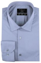 Jednokolorowa, Bawełniana Koszula o Prostym Kroju - Ciemnoniebieska. Niebieskie koszule męskie Pazzani, bez wzorów, z bawełny, eleganckie, bez kołnierzyka, bez ramiączek. Za 169.00 zł.