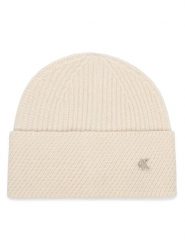 Calvin Klein Czapka LV04F8118G Kremowy. Białe rękawiczki damskie Calvin Klein, na zimę, bez wzorów, z wełny. Za 169.99 zł.